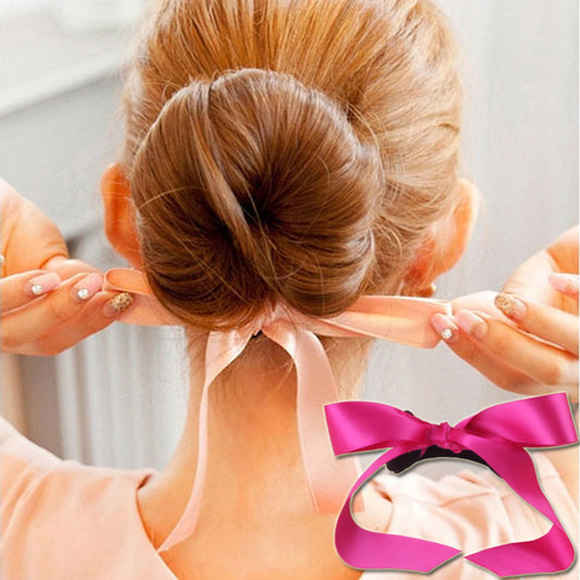 Sweet Bow Bun Multicolor Headdress Flower Hair Band Donut