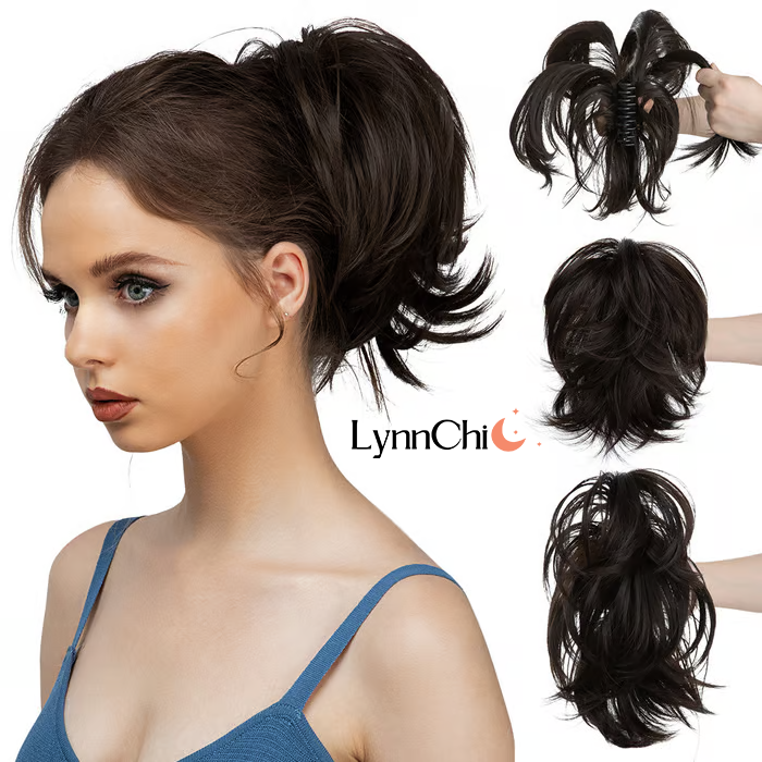 Synthetic Claw Clip In Ponytail Hair Extensions Diy Hairpiece Hair Bun