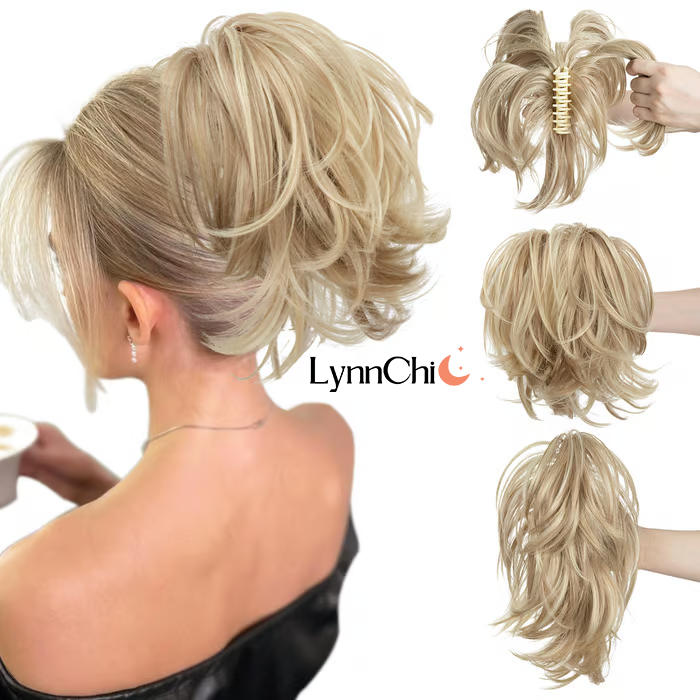 Synthetic Claw Clip In Ponytail Hair Extensions Diy Hairpiece Hair Bun