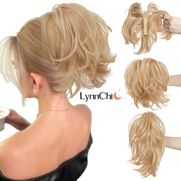Synthetic Claw Clip In Ponytail Hair Extensions Diy Hairpiece Hair Bun