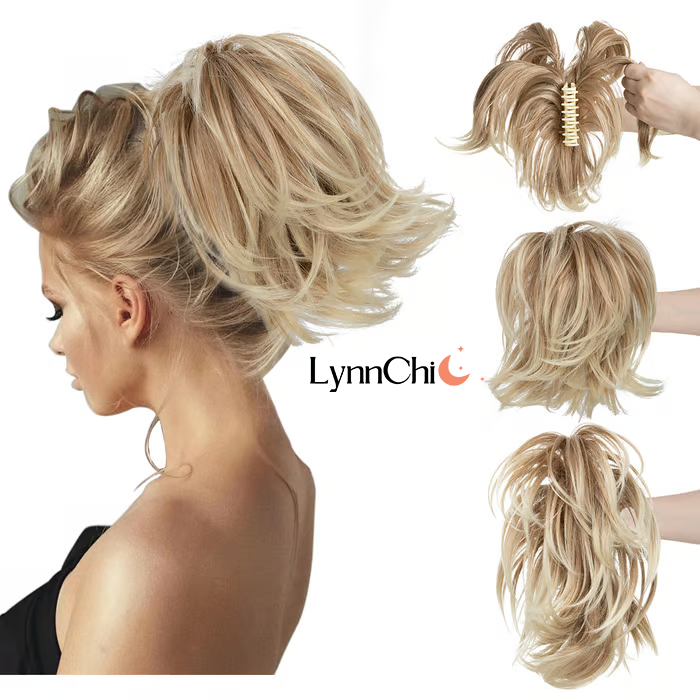 Synthetic Claw Clip In Ponytail Hair Extensions Diy Hairpiece Hair Bun