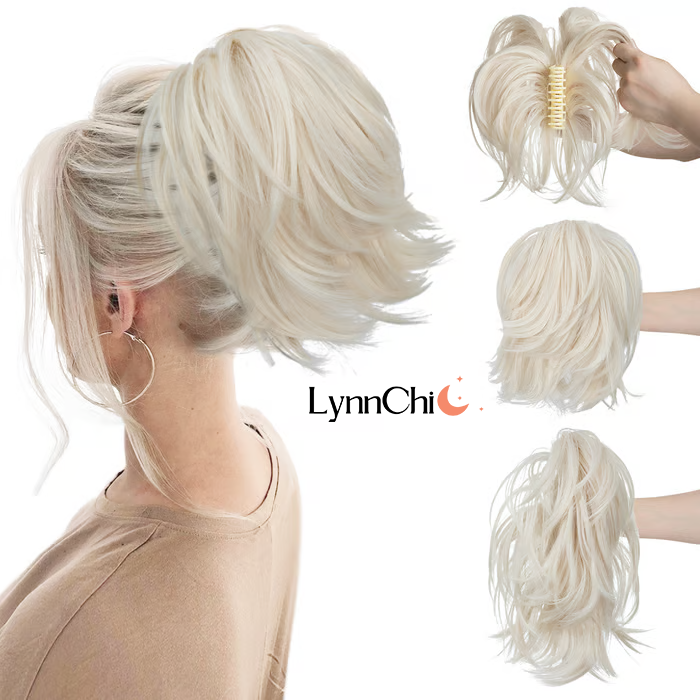 Synthetic Claw Clip In Ponytail Hair Extensions Diy Hairpiece Hair Bun