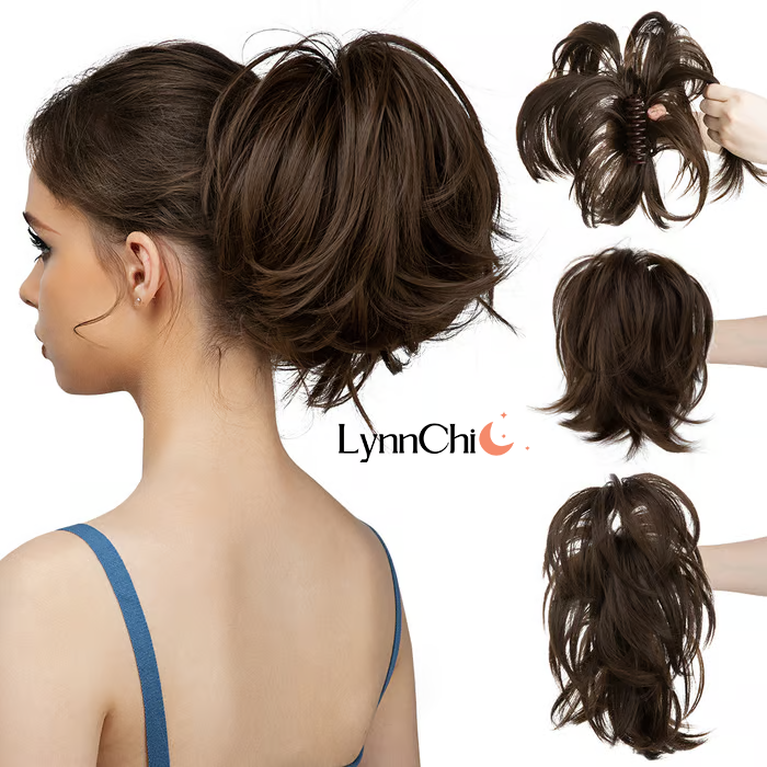 Synthetic Claw Clip In Ponytail Hair Extensions Diy Hairpiece Hair Bun
