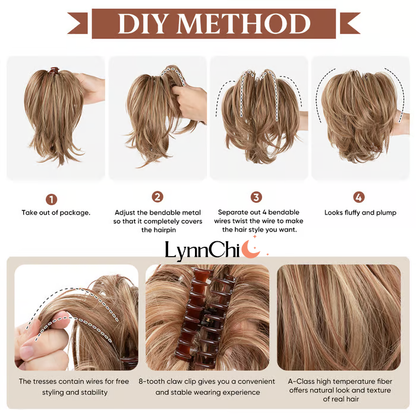 Synthetic Claw Clip In Ponytail Hair Extensions Diy Hairpiece Hair Bun