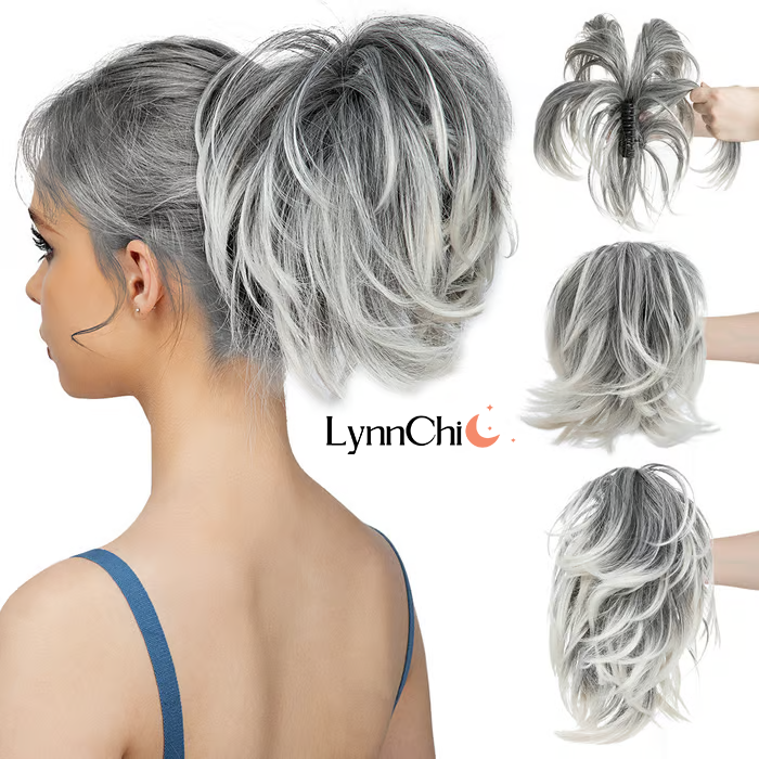 Synthetic Claw Clip In Ponytail Hair Extensions Diy Hairpiece Hair Bun