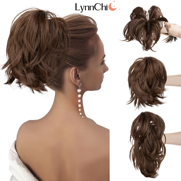 Synthetic Claw Clip In Ponytail Hair Extensions Diy Hairpiece Hair Bun