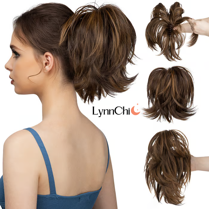 Synthetic Claw Clip In Ponytail Hair Extensions Diy Hairpiece Hair Bun